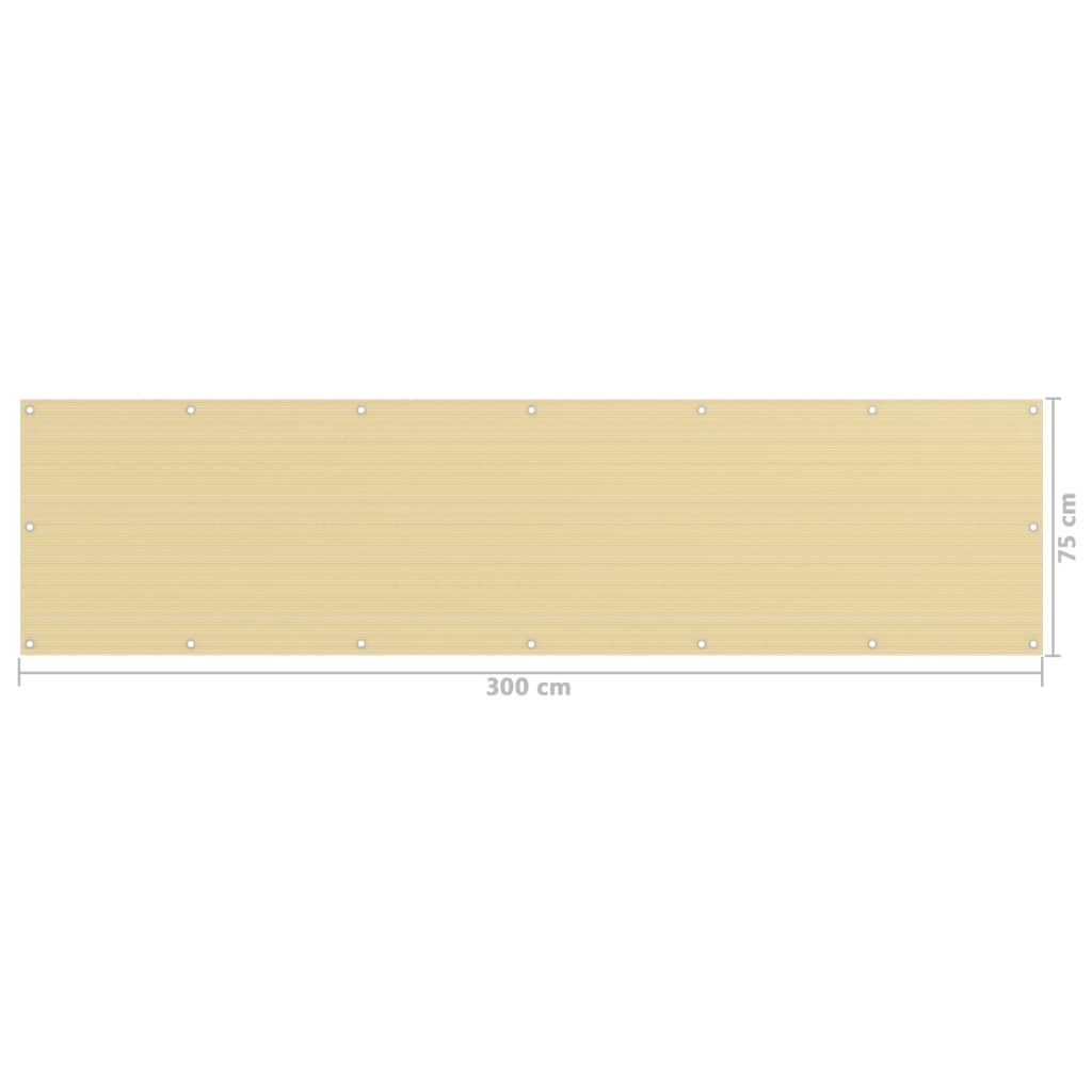 Schermo Frangivista per Balconi Beige 75x300 cm in HDPE