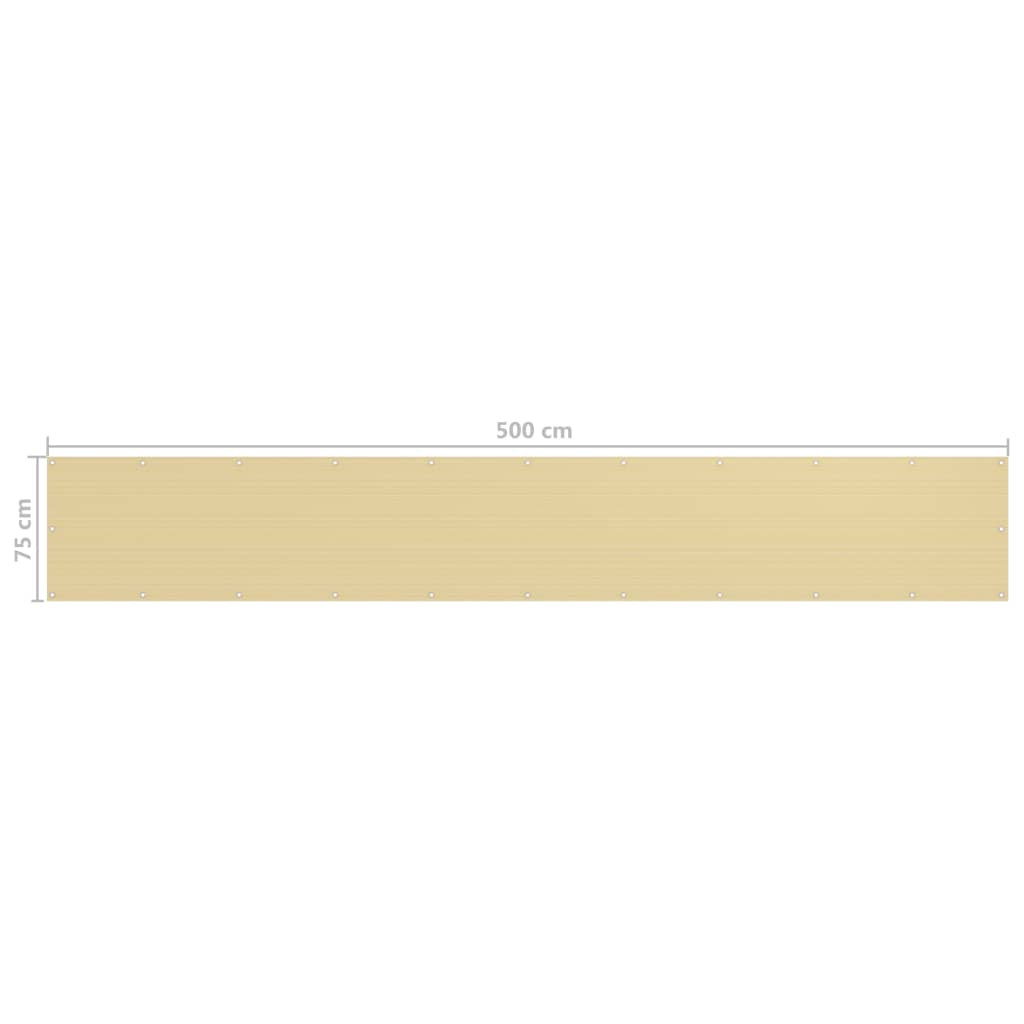 Schermo Frangivista per Balcone Beige 75x500 cm in HDPE