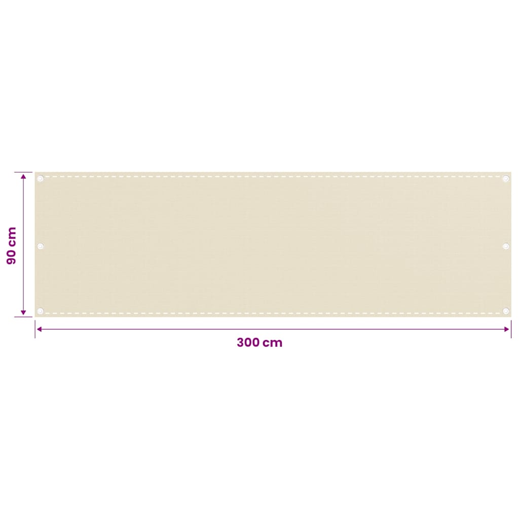 Schermo Frangivista per Balcone Crema 90x300 cm in HDPE