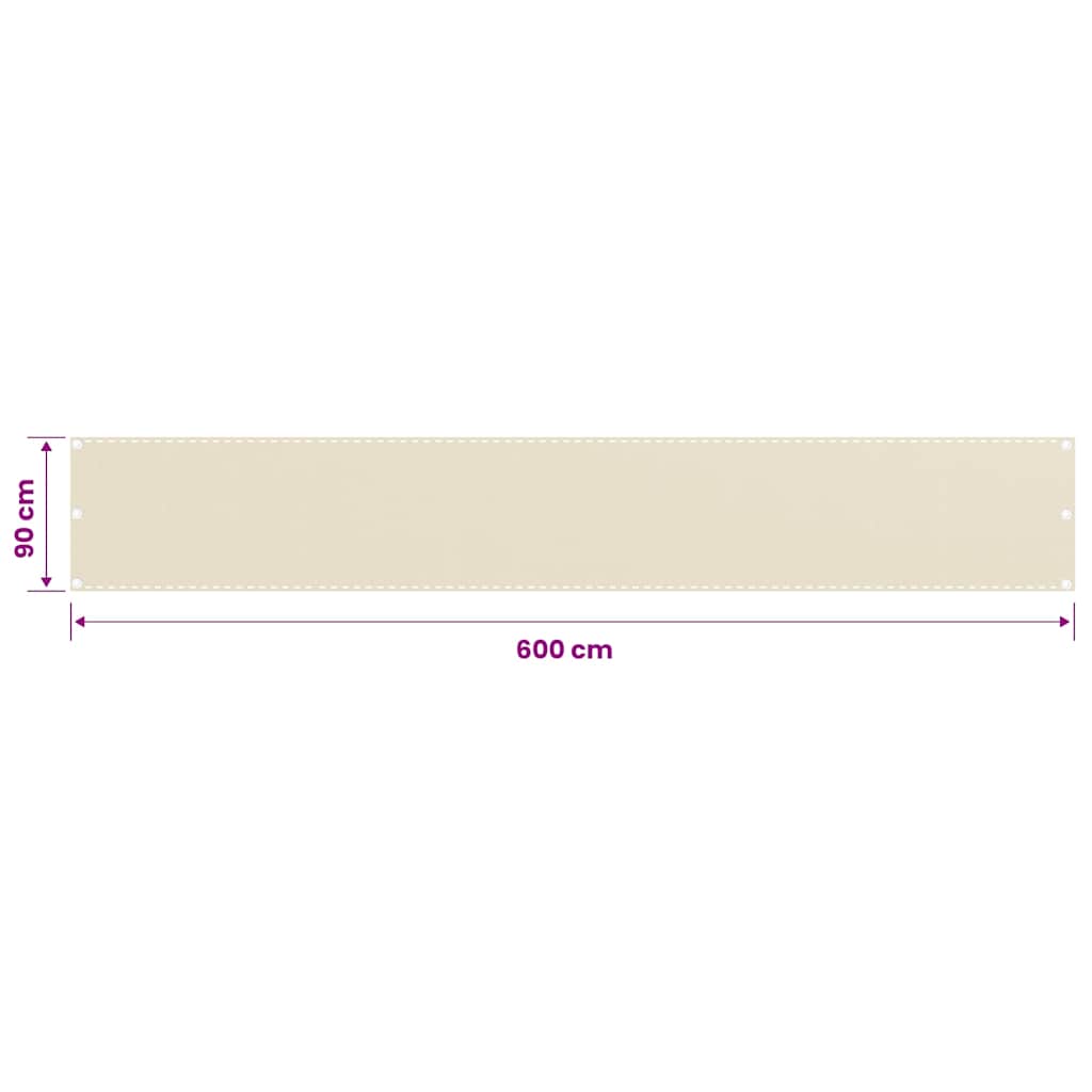 Schermo Frangivista per Balcone Crema 90x600 cm in HDPE
