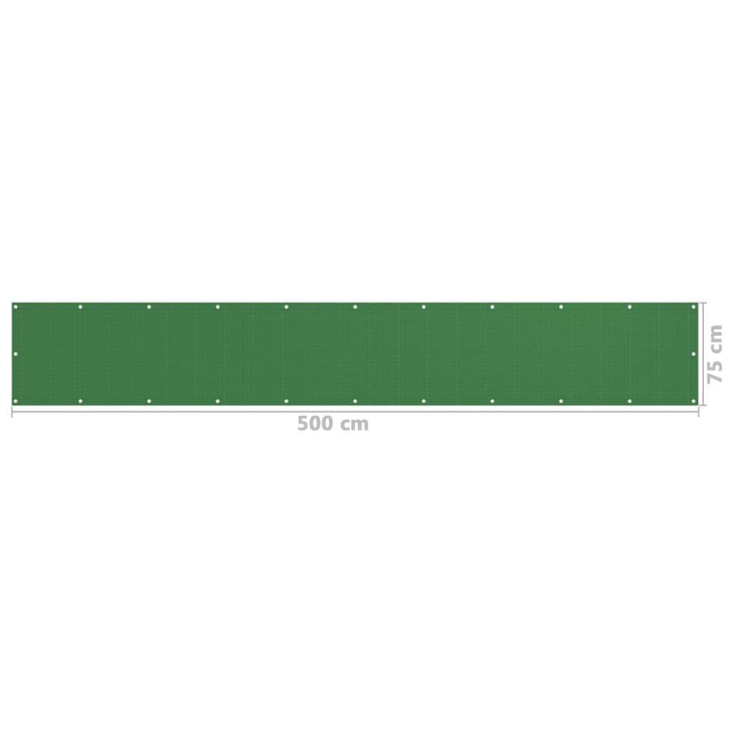 Schermo Frangivista per Balcone Verde Chiaro 75x500 cm in HDPE