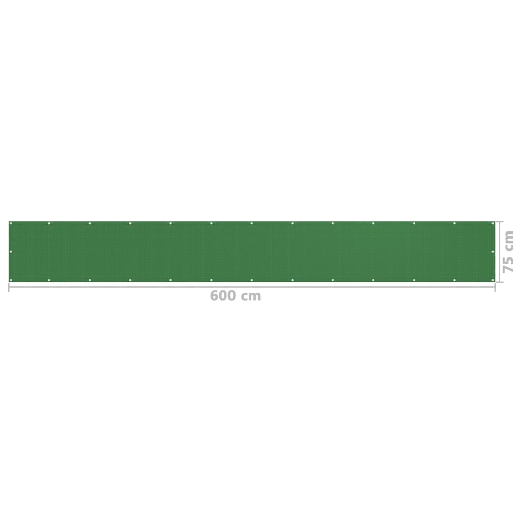 Paravento da Balcone Verde Chiaro 75x600 cm in HDPE