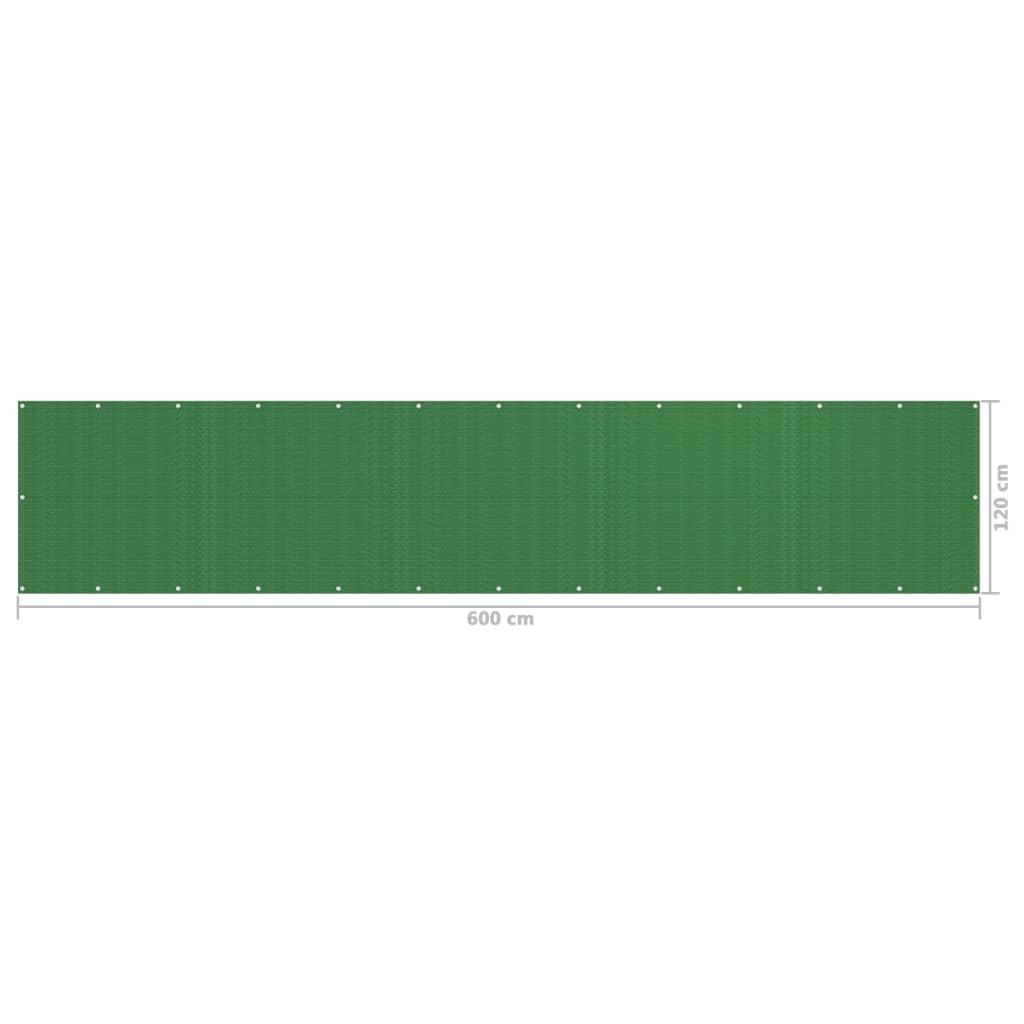 Paravento da Balcone Verde Chiaro 120x600 cm in HDPE