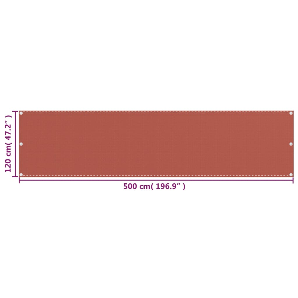 Paravento da Balcone Terracotta  120x500 cm in HDPE