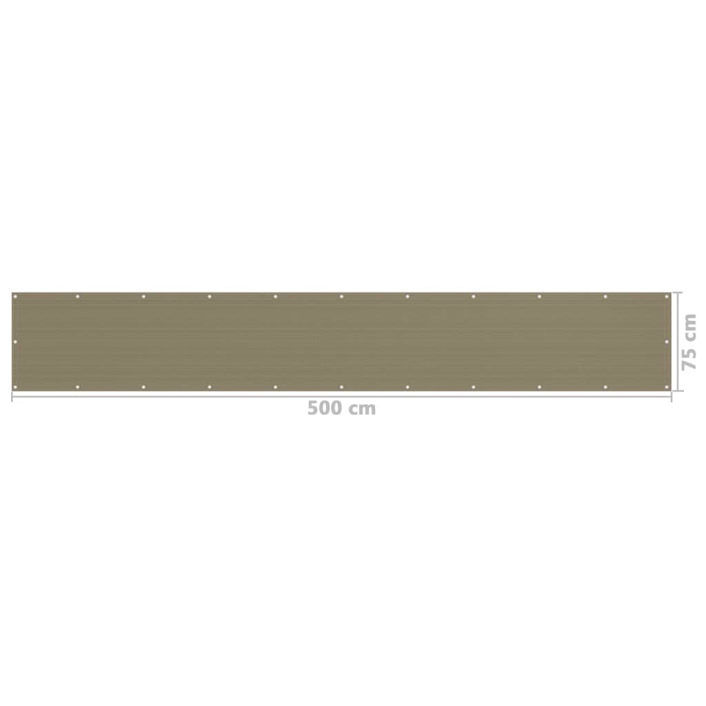 Paravento da Balcone Grigio Talpa 75x500 cm in HDPE