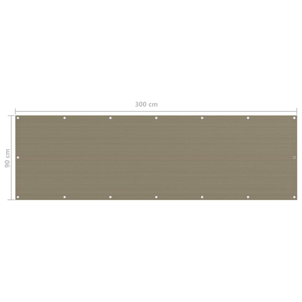 Schermo Frangivista per Balcone Grigio Talpa 90x300 cm in HDPE
