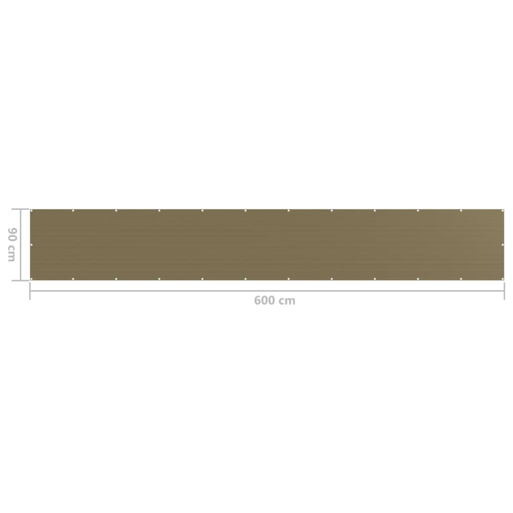 Paravento da Balcone Grigio Talpa 90x600 cm in HDPE