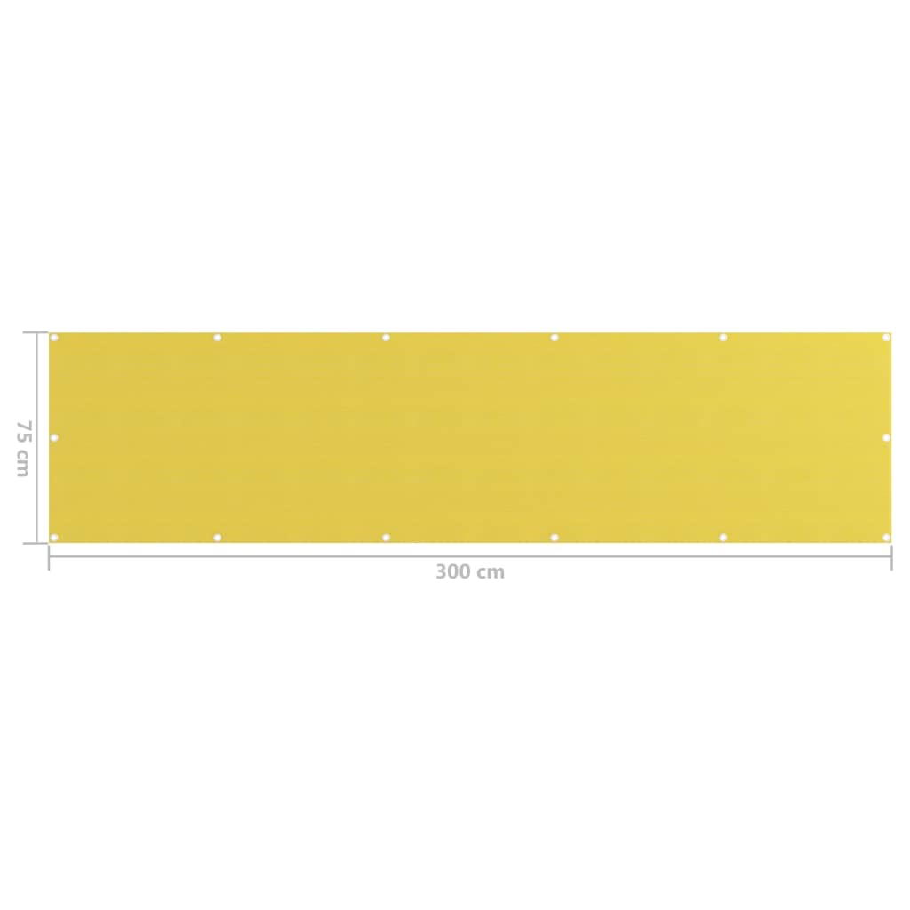 Paravento da Balcone Giallo 75x300 cm in HDPE