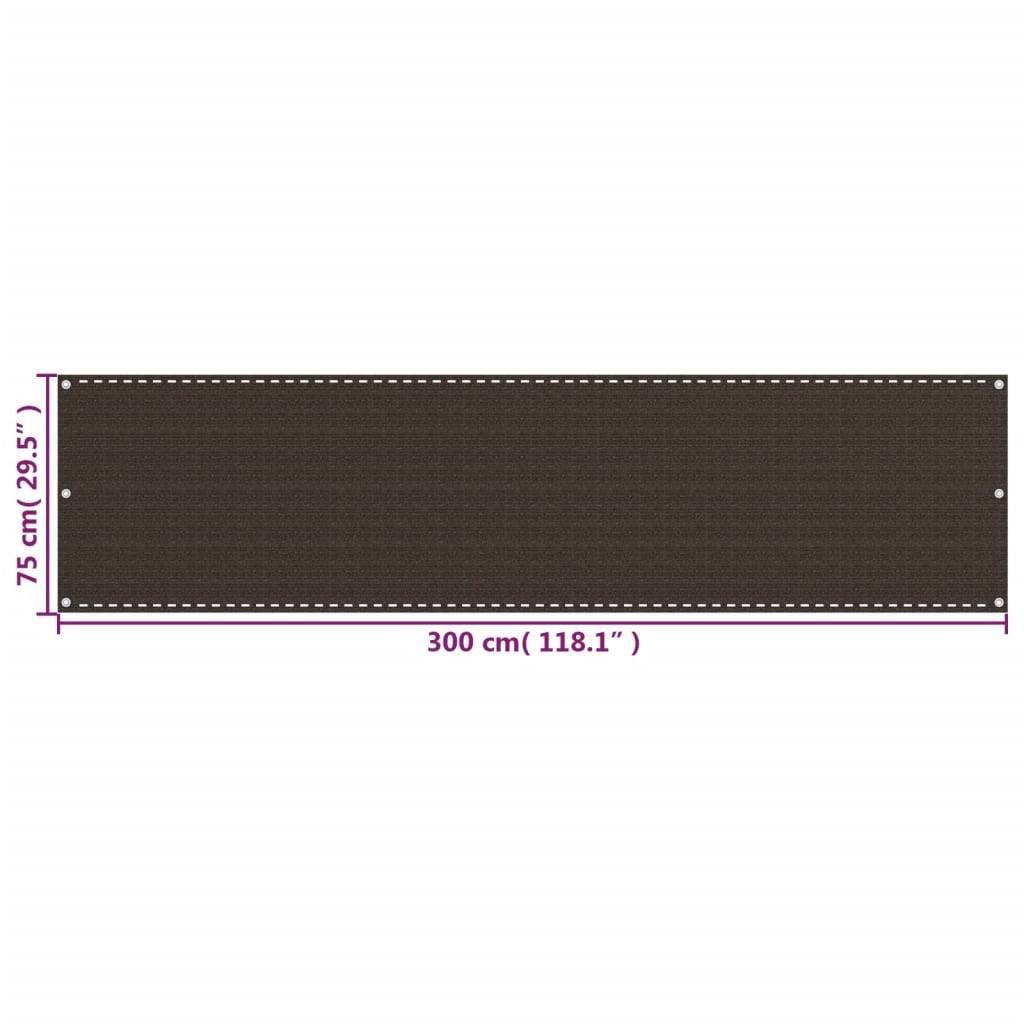 Paravento da Balcone Marrone 75x300 cm in HDPE