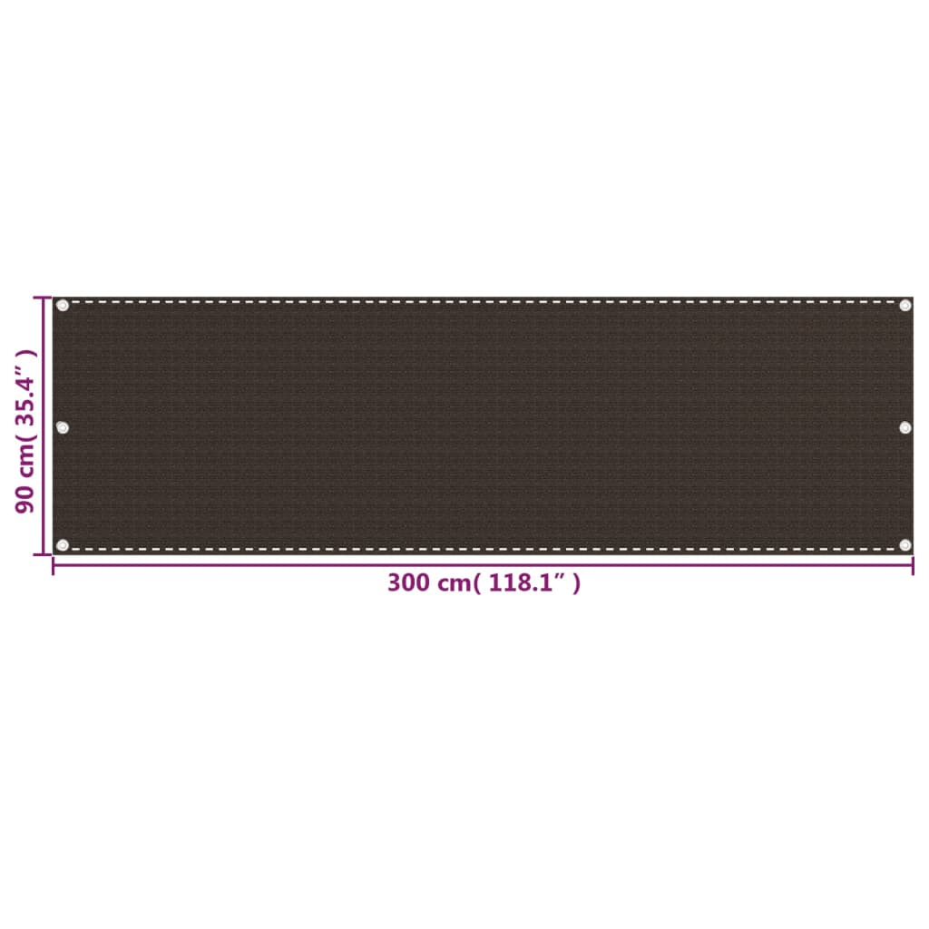 Paravento da Balcone Marrone 90x300 cm in HDPE