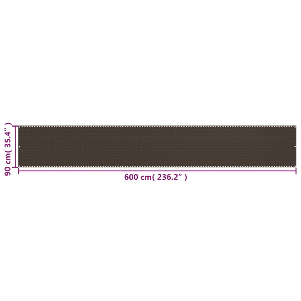 Paravento da Balcone Marrone 90x600 cm in HDPE
