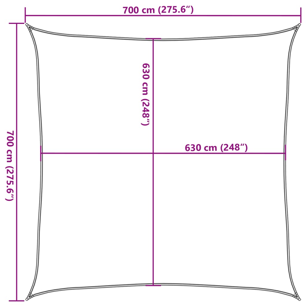 Vela Parasole 160 g/m² Antracite 7x7 m in HDPE
