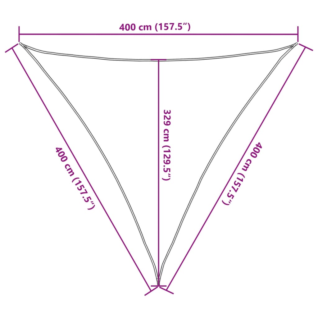 Vela Parasole 160 g/m² Antracite 4x4x4 m in HDPE