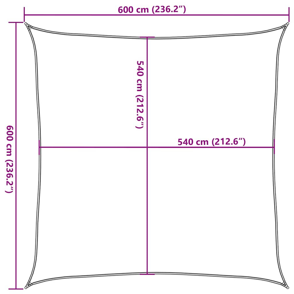 Vela Parasole 160 g/m² Beige 6x6 m in HDPE