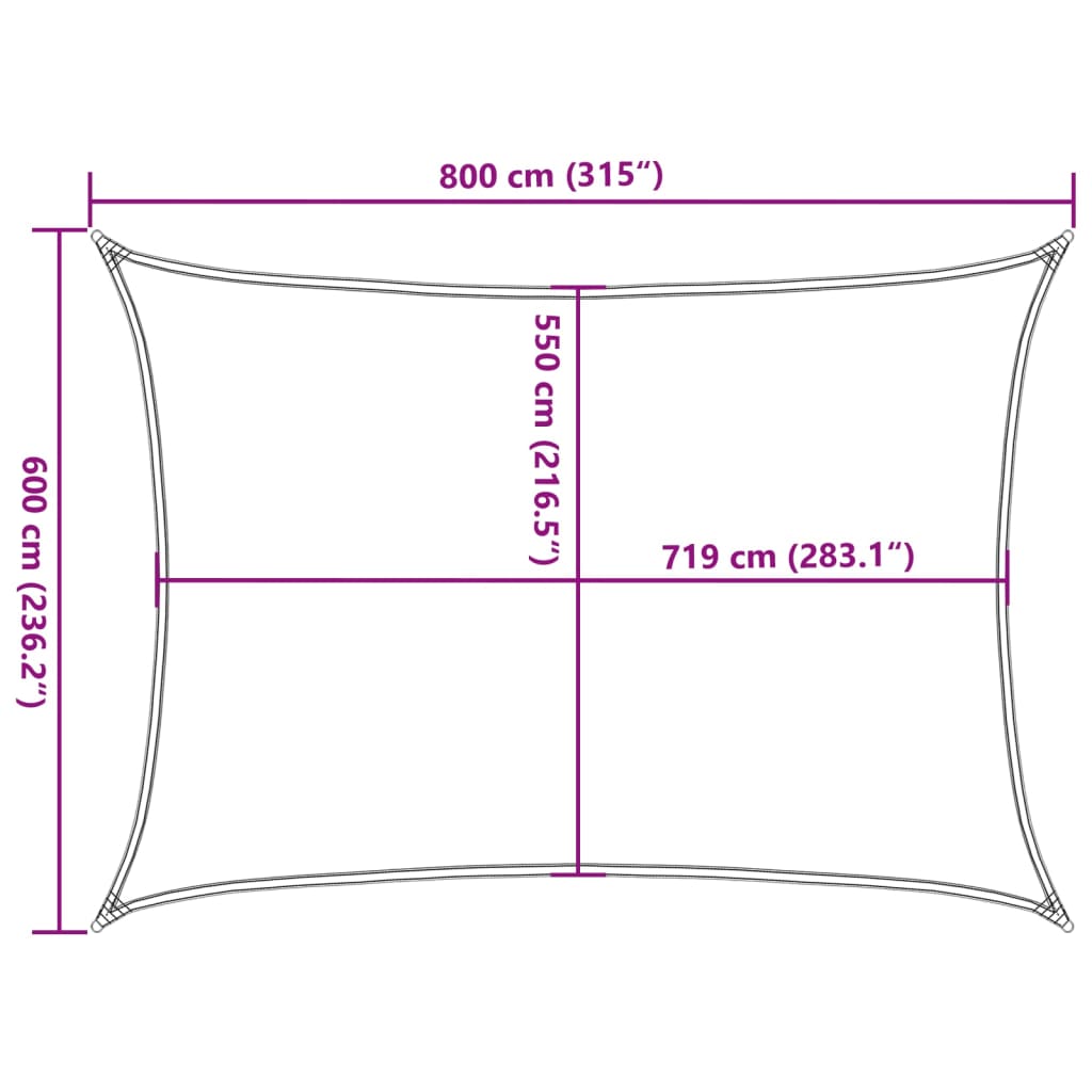 Vela Parasole 160 g/m² Beige 6x8 m in HDPE