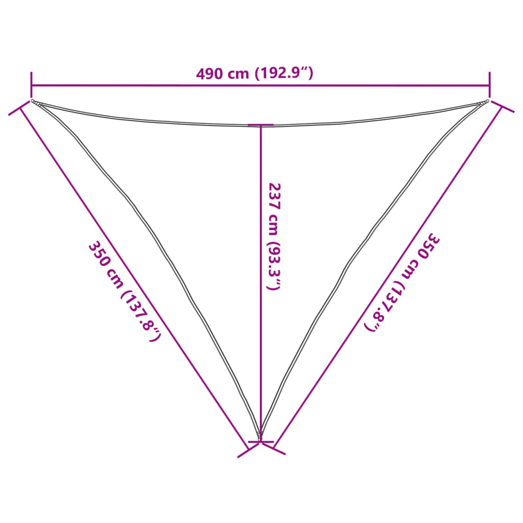 Vela Parasole 160 g/m² Beige 3,5x3,5x4,9 m in HDPE