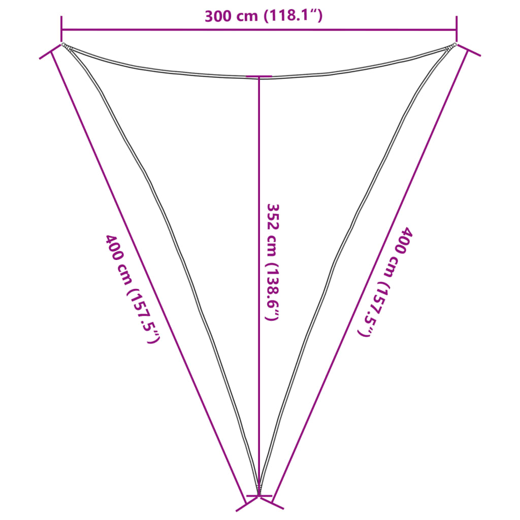 Vela Parasole 160 g/m² Crema 3x4x4 m in HDPE