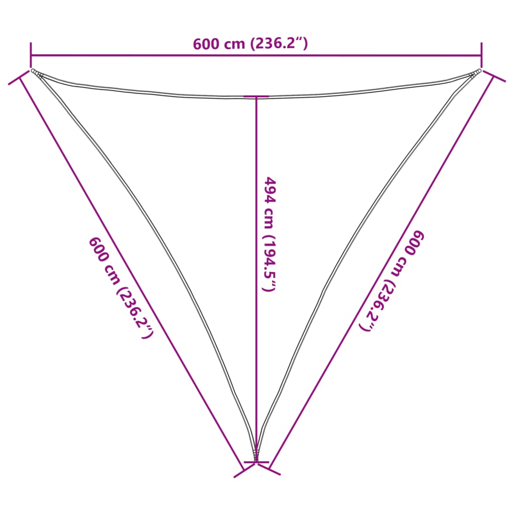 Vela Parasole 160 g/m² Crema 6x6x6 m in HDPE