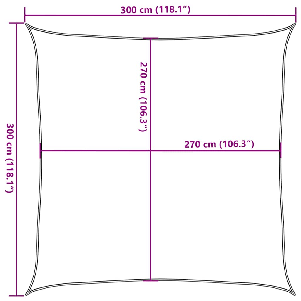 Vela Parasole 160 g/m² Bianca 3x3 m in HDPE