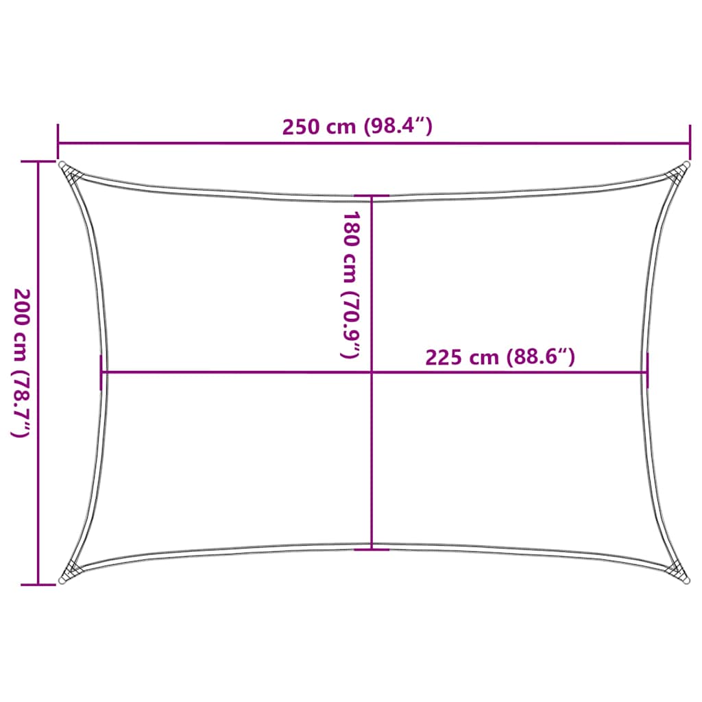 Vela Parasole 160 g/m² Bianca 2x2,5 m in HDPE