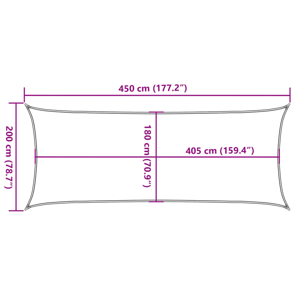 Vela Parasole 160 g/m² Bianca 2x4,5 m in HDPE
