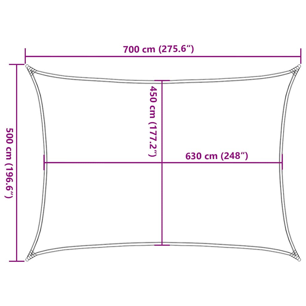 Vela Parasole 160 g/m² Bianca 5x7 m in HDPE