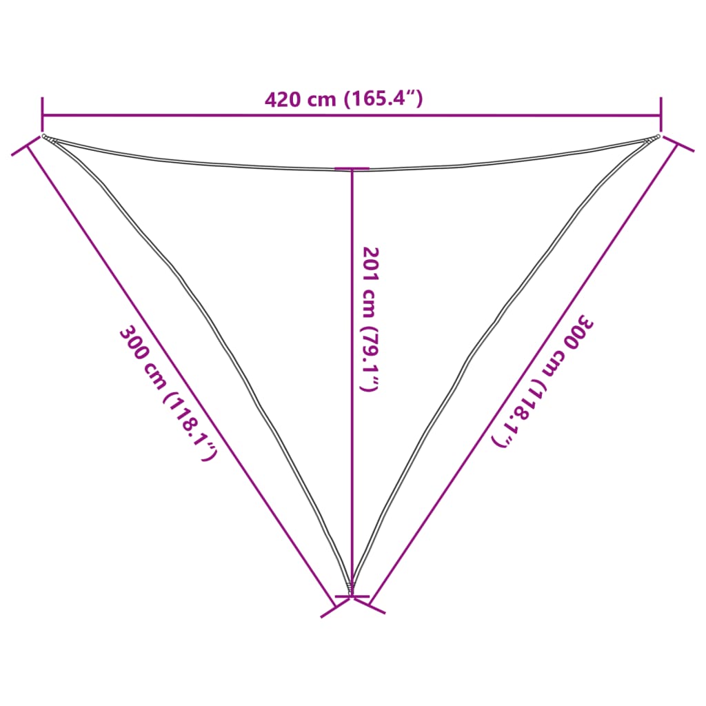 Vela Parasole 160 g/m² Bianca 3x3x4,2 m in HDPE