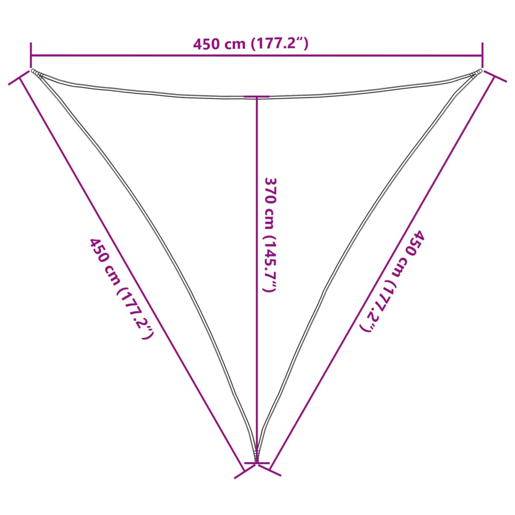 Vela Parasole 160 g/m² Bianca 4,5x4,5x4,5 m in HDPE