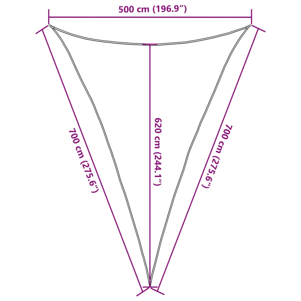 Vela Parasole 160 g/m² Bianca 5x7x7 m in HDPE