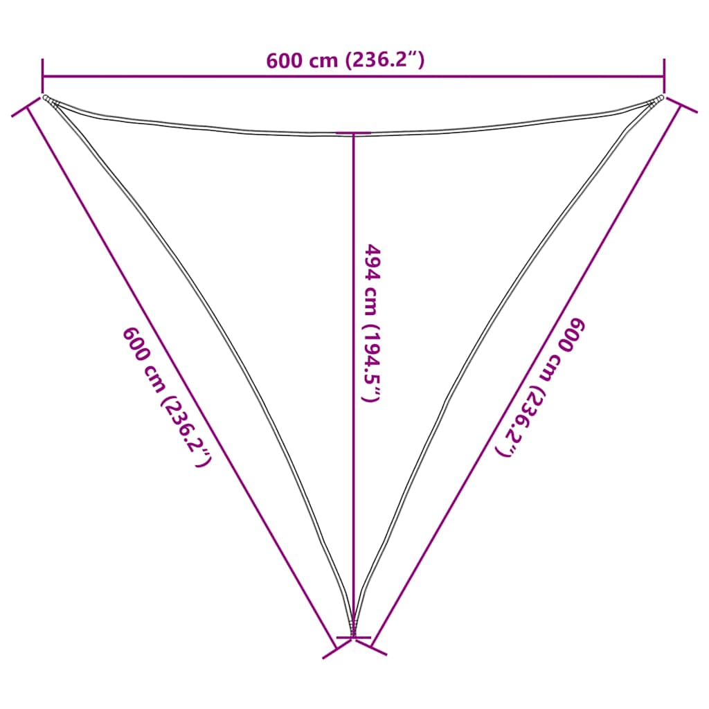 Vela Parasole 160 g/m² Bianca 6x6x6 m in HDPE