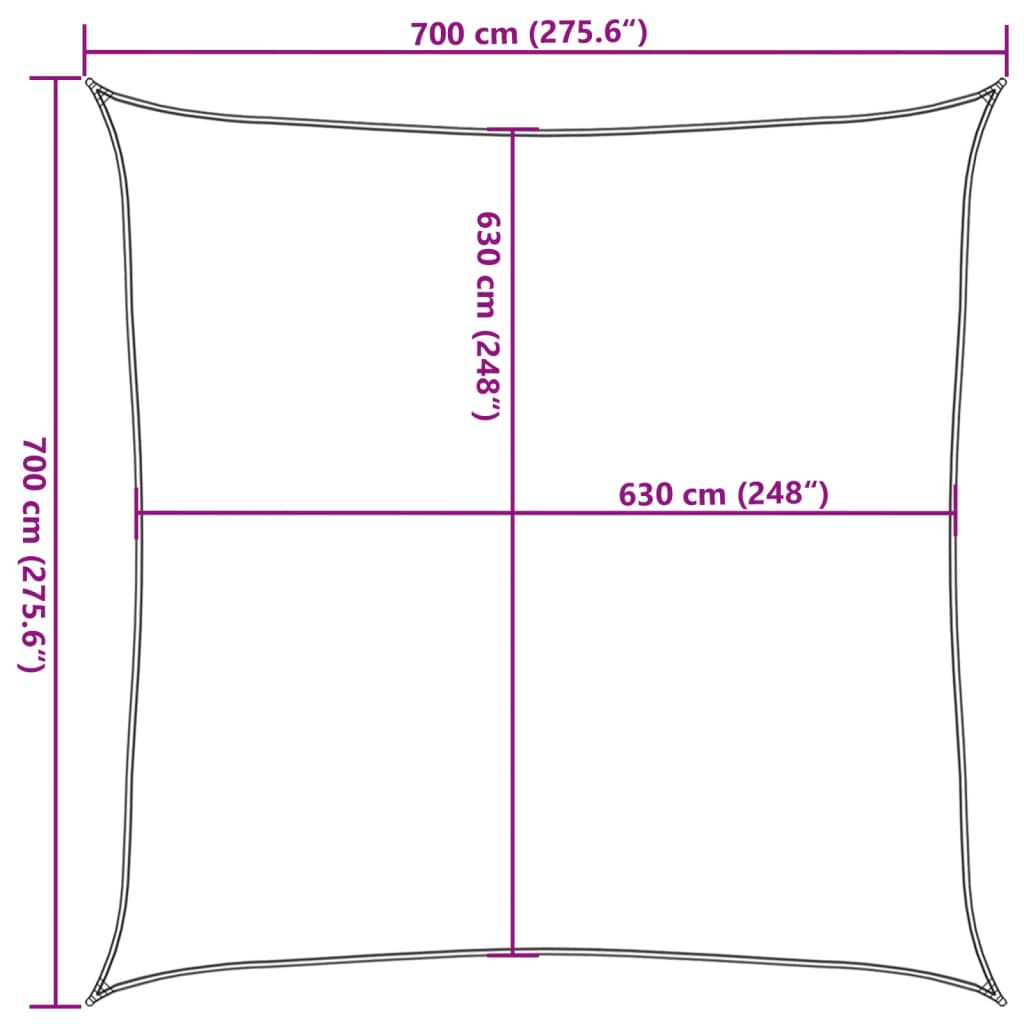 Vela Parasole 160 g/m² Verde Chiaro 7x7 m in HDPE