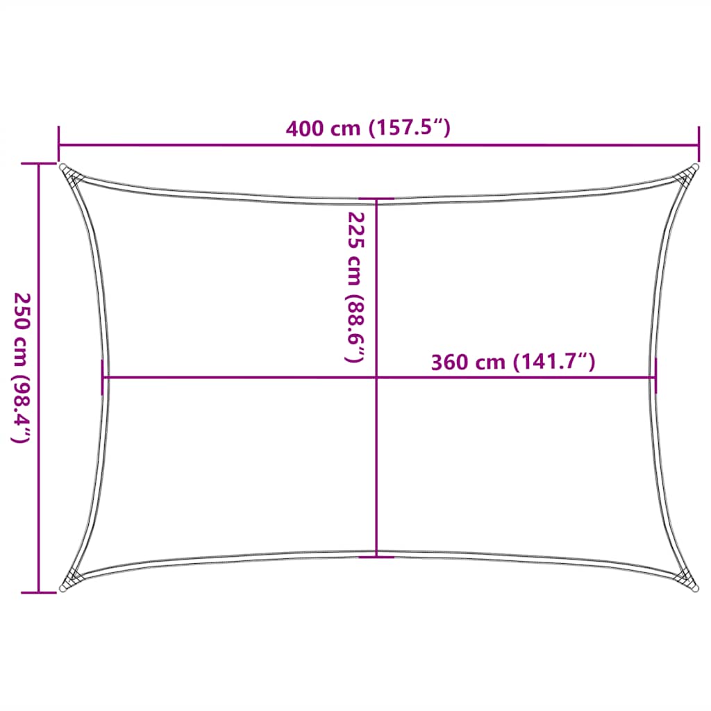 Vela Parasole 160 g/m² Verde Chiaro 2,5x4 m in HDPE