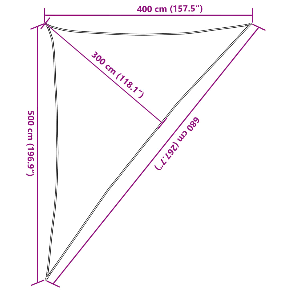 Vela Parasole 160 g/m² Verde Chiaro 4x5x6,8 m in HDPE