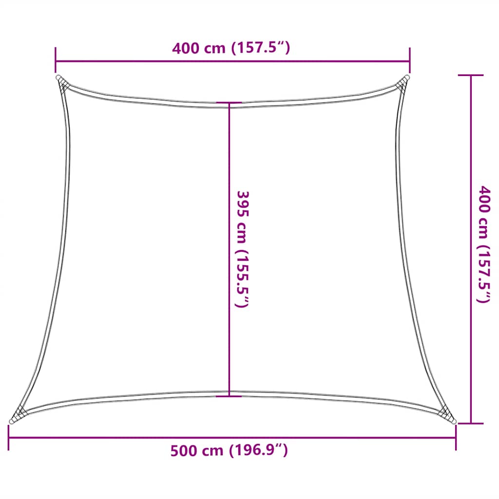 Vela Parasole 160 g/m² Trapezio Verde Chiaro 4/5x4 m in HDPE