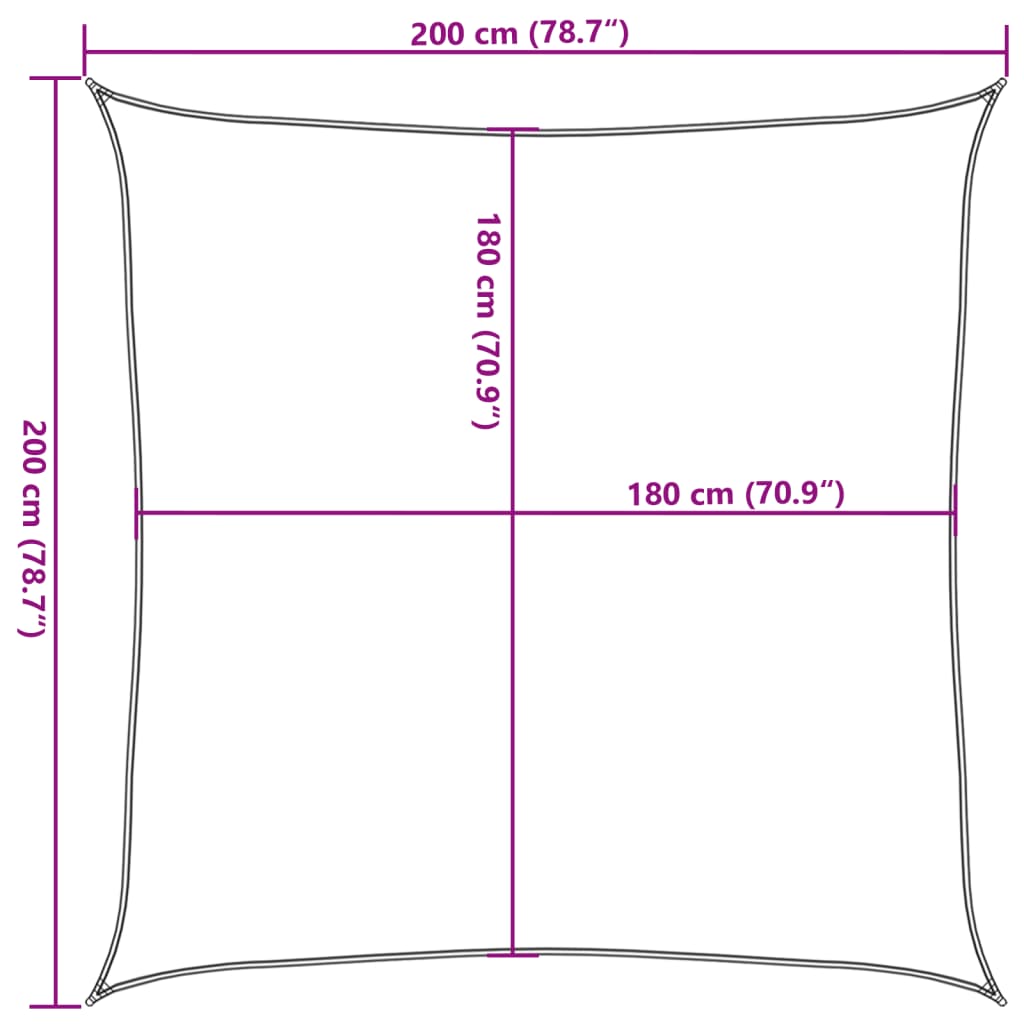 Vela Parasole 160 g/m² Terracotta 2x2 m in HDPE