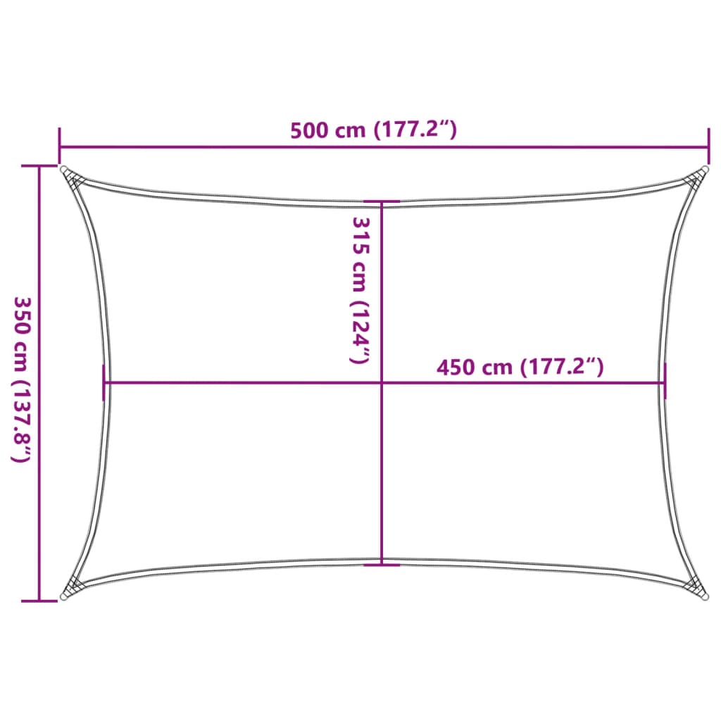 Vela Parasole 160 g/m² Rettangolare Terracotta 3,5x5 m HDPE