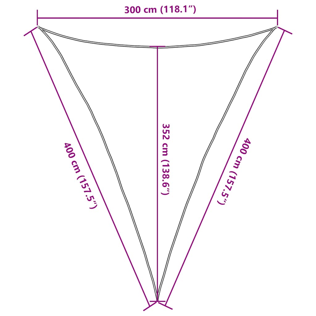 Vela Parasole 160 g/m² Triangolare Terracotta 3x4x4 m in HDPE