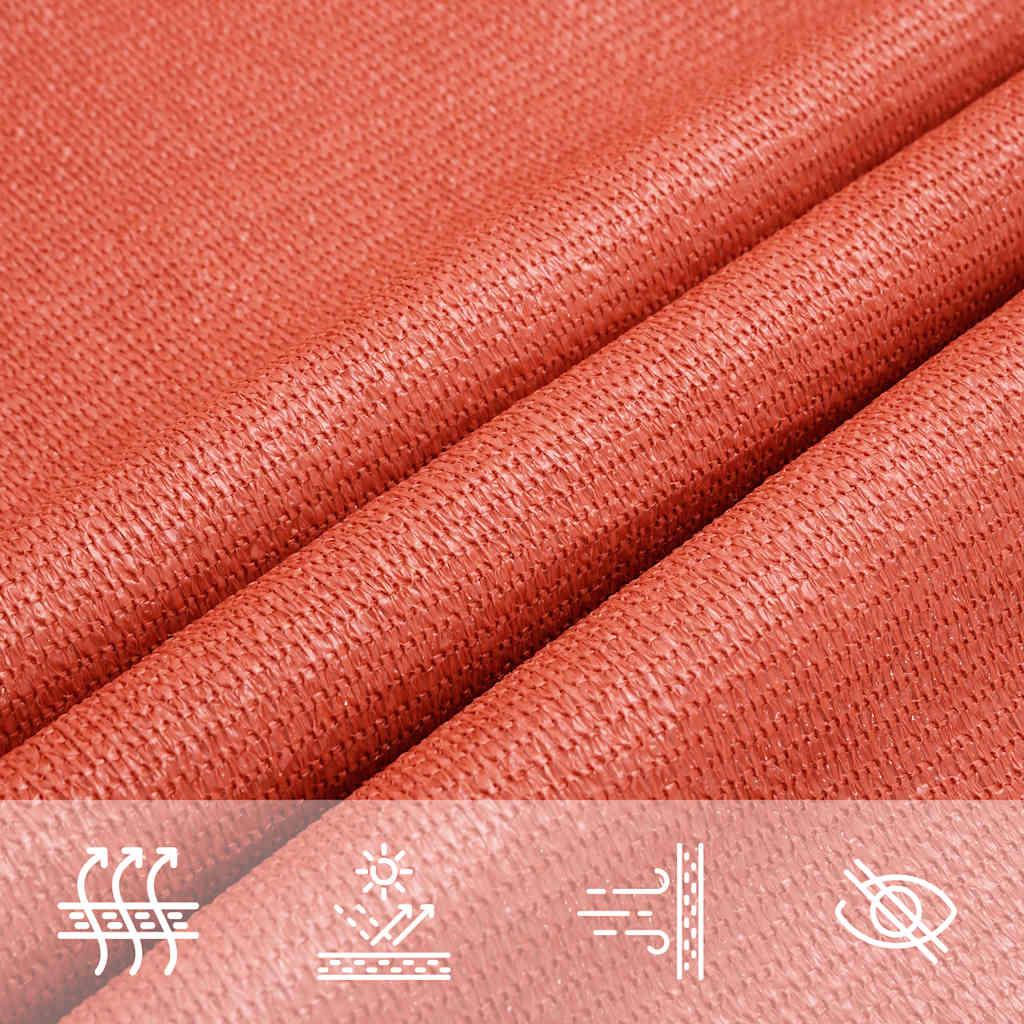 Vela Parasole 160 g/m² Triangolare Terracotta 5x5x5 m in HDPE