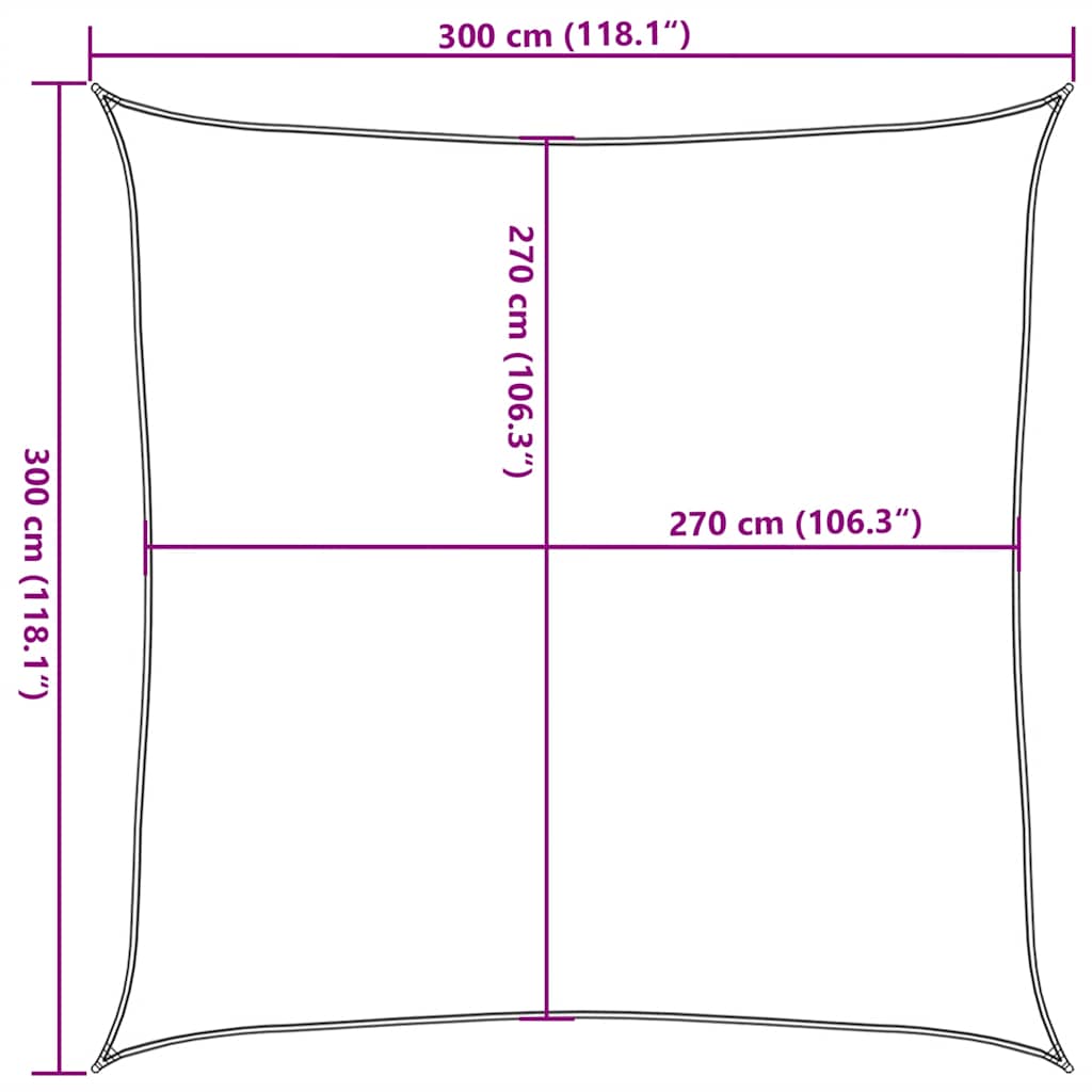 Vela Parasole 160 g/m² Grigio Talpa 3x3 m in HDPE