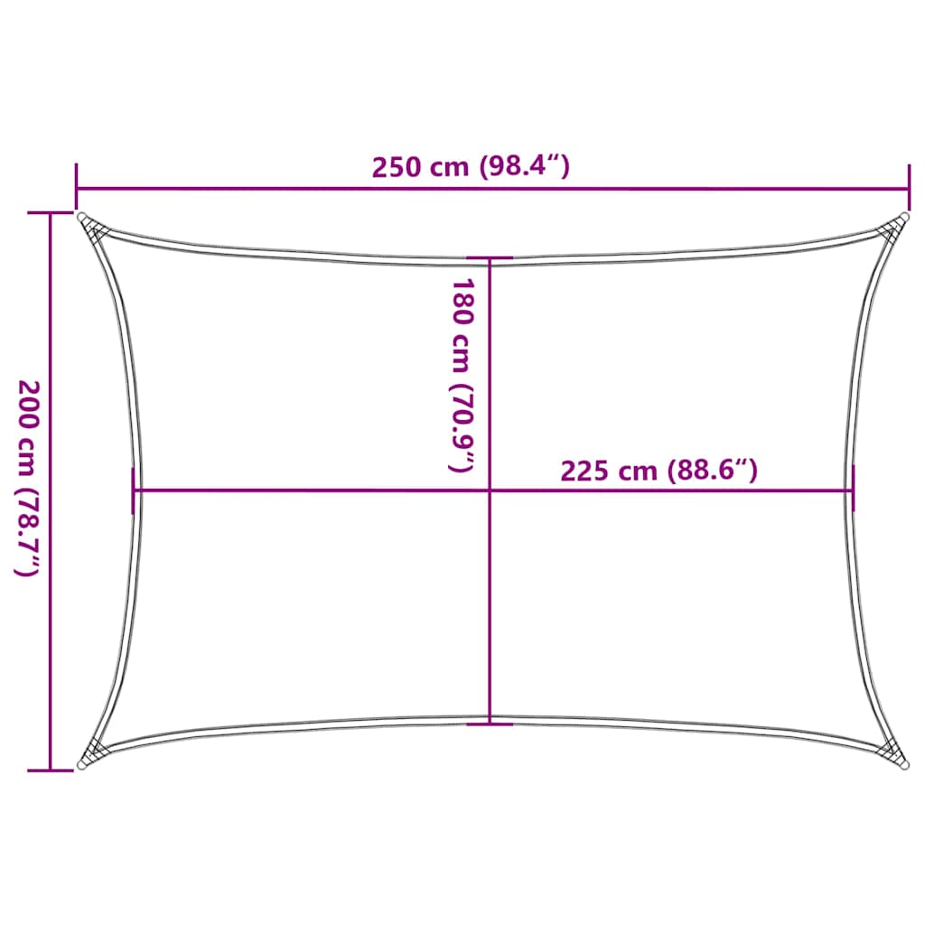 Vela Parasole 160 g/m² Grigio Talpa 2x2,5 m in HDPE