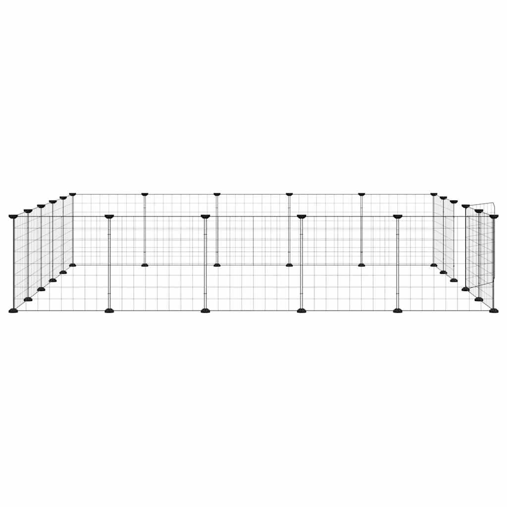 Gabbia per Animali 20 Pannelli con Porta Nera 175x175x35 cm Acciaio