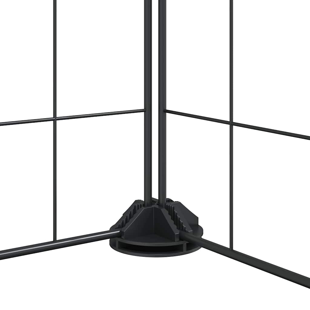 Gabbia per Animali 20 Pannelli con Porta Nera 175x175x35 cm Acciaio
