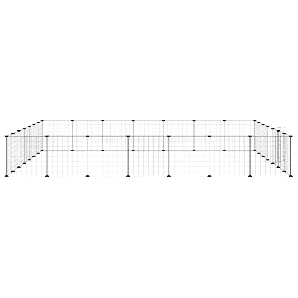 Gabbia per Animali 28 Pannelli con Porta Nero 245x245x35 cm Acciaio