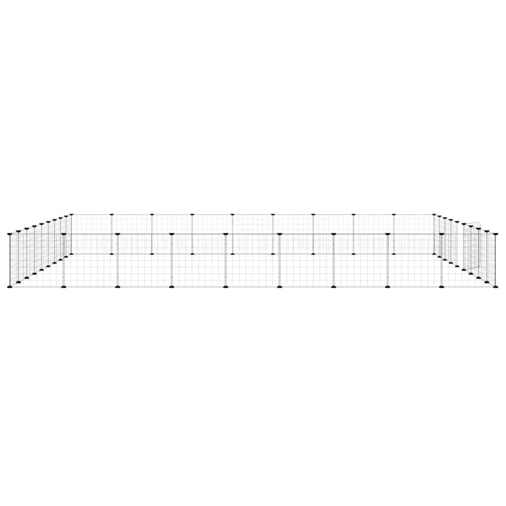 Gabbia per Animali 36 Pannelli con Porta Nera 315x315x35 cm Acciaio