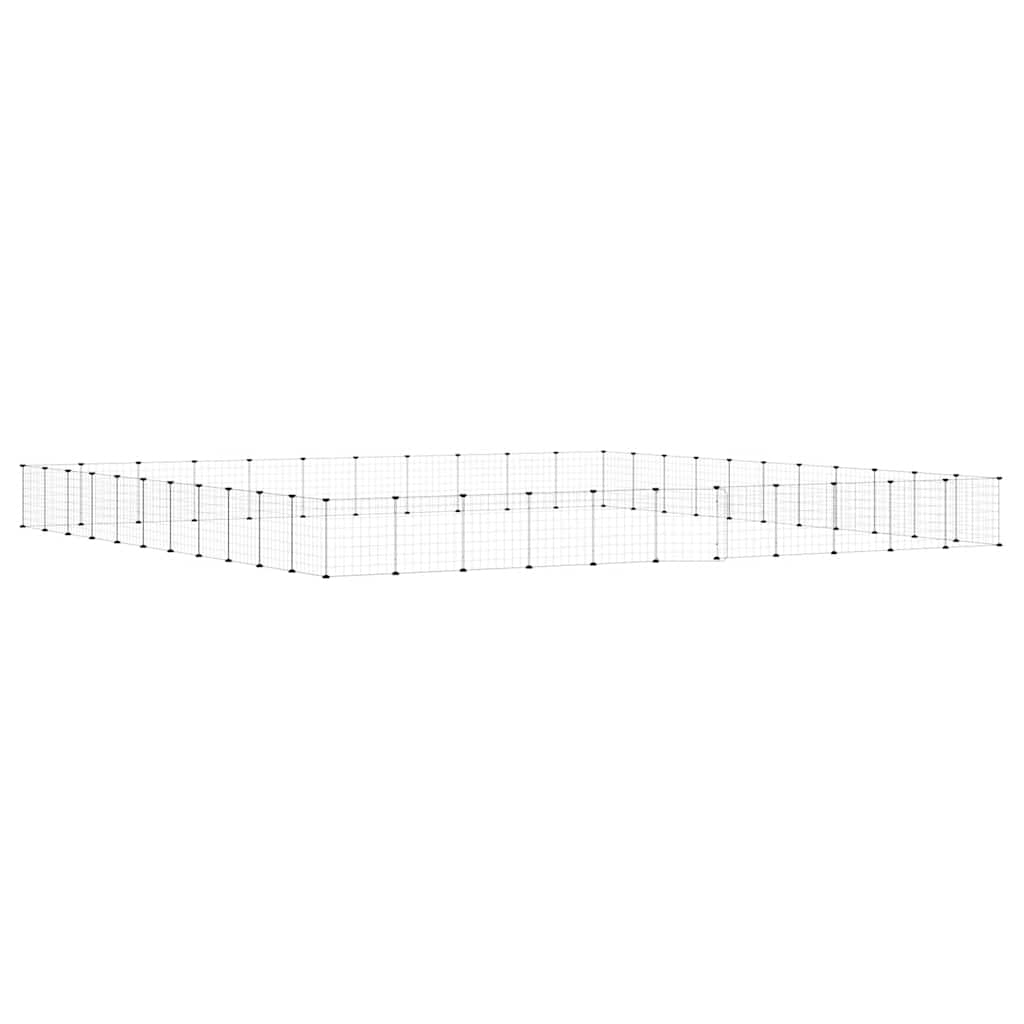 Gabbia per Animali 44 Pannelli con Porta Nera 385x385x35 cm Acciaio