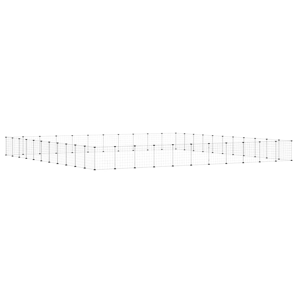 Gabbia per Animali 44 Pannelli con Porta Nera 385x385x35 cm Acciaio