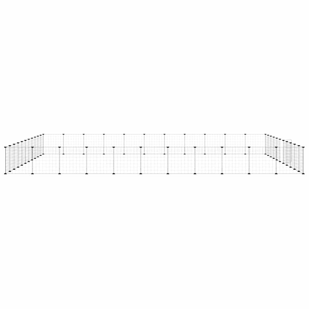 Gabbia per Animali 44 Pannelli con Porta Nera 385x385x35 cm Acciaio