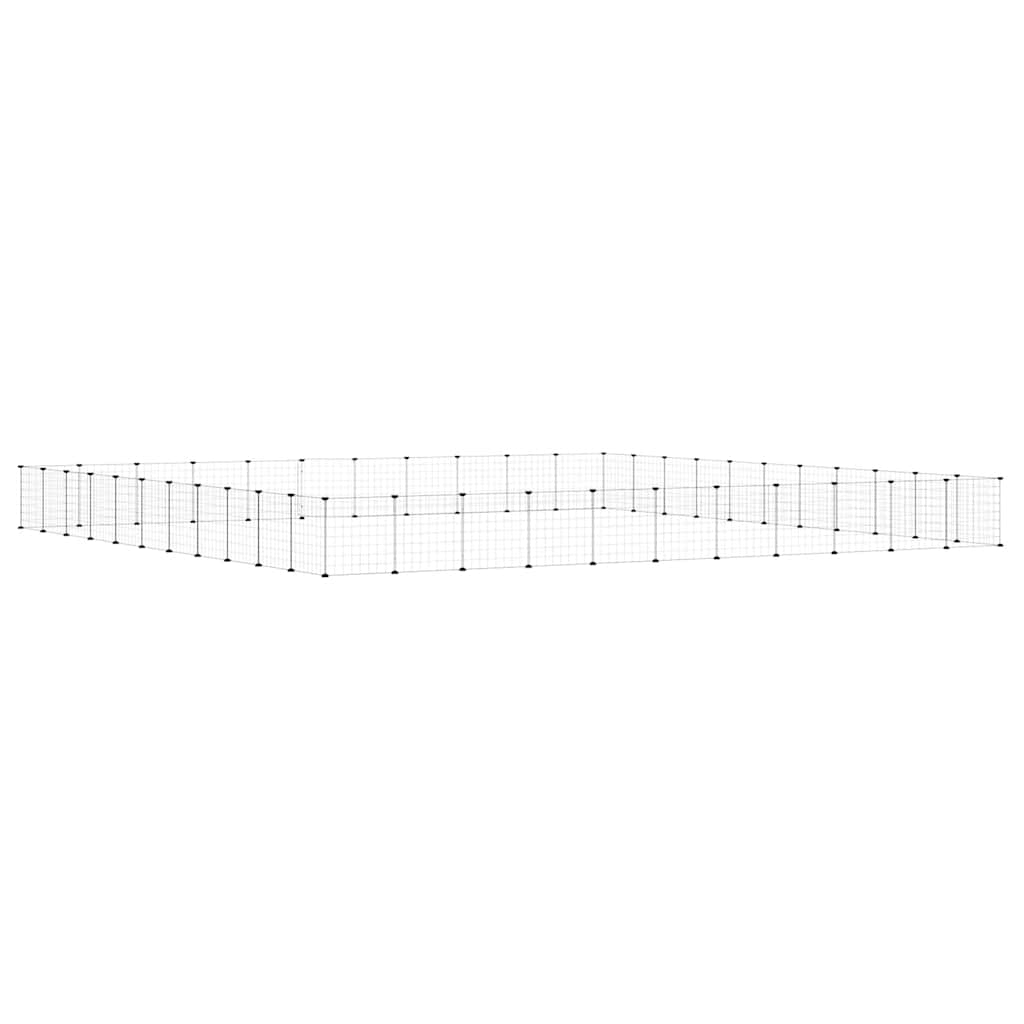 Gabbia per Animali 44 Pannelli con Porta Nera 385x385x35 cm Acciaio