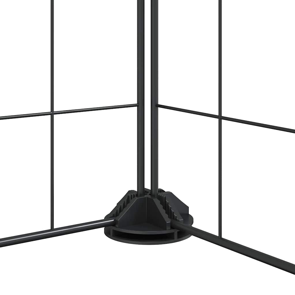 Gabbia per Animali 44 Pannelli con Porta Nera 385x385x35 cm Acciaio