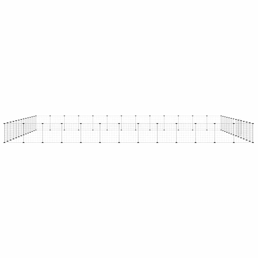 Gabbia per Animali 52 Pannelli con Porta Nero 455x455x35 cm Acciaio